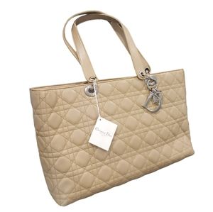 Christian Dior tote Cannage Leather VINTAGE Handbag LADY DIOR w tag